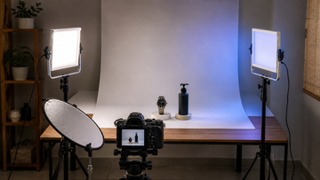 Product photography setup under Rs 25,000 with camera and two LED panels