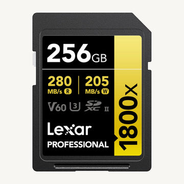 Lexar 256GB Professional U3 V60 UHS-II SDXC Memory Card
